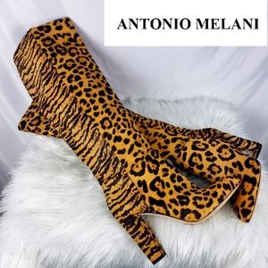 Antonio Melani CORREN Leopard/Tiger Print Boots Sz 8